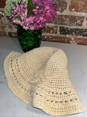 GAP  kids / Girl Cream Crochet Wide-Brim Sun Hat